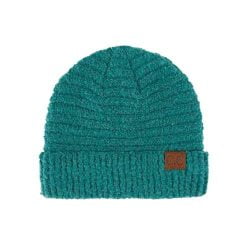 C.C HAT-7006 – Solid Boucle Yarn Beanie with Cuff (Forest Green)