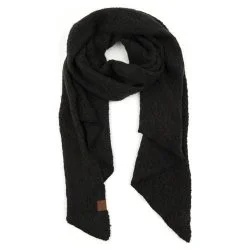 C.C SF-7006 – Solid Boucle Knit Scarf (Black)
