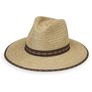 Wallaroo – Cabo Hat For Men (Natural/Surf Trim) Size L/XL