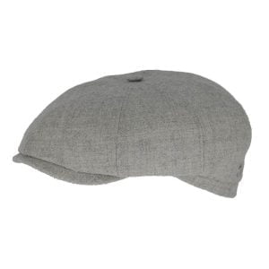 Flechet 1H176 Grey 100% pure wool cap with matching top button-for men