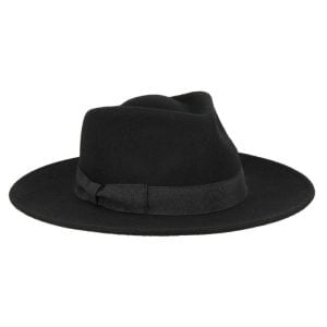 Flechet 2H128 Black 100% wool felt fedora women’s hat