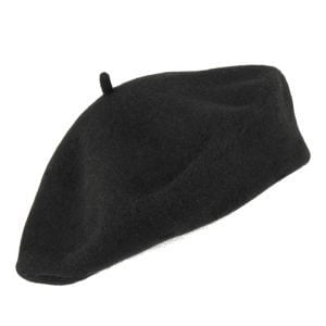 Flechet 2H176 Black 100% wool beret-for women