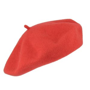 Flechet 2H176 Red 100% wool beret-for women