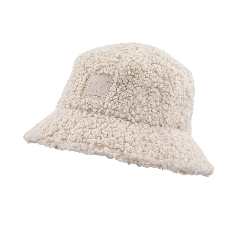C.C Faux Sherpa Bucket Hat (Beige)