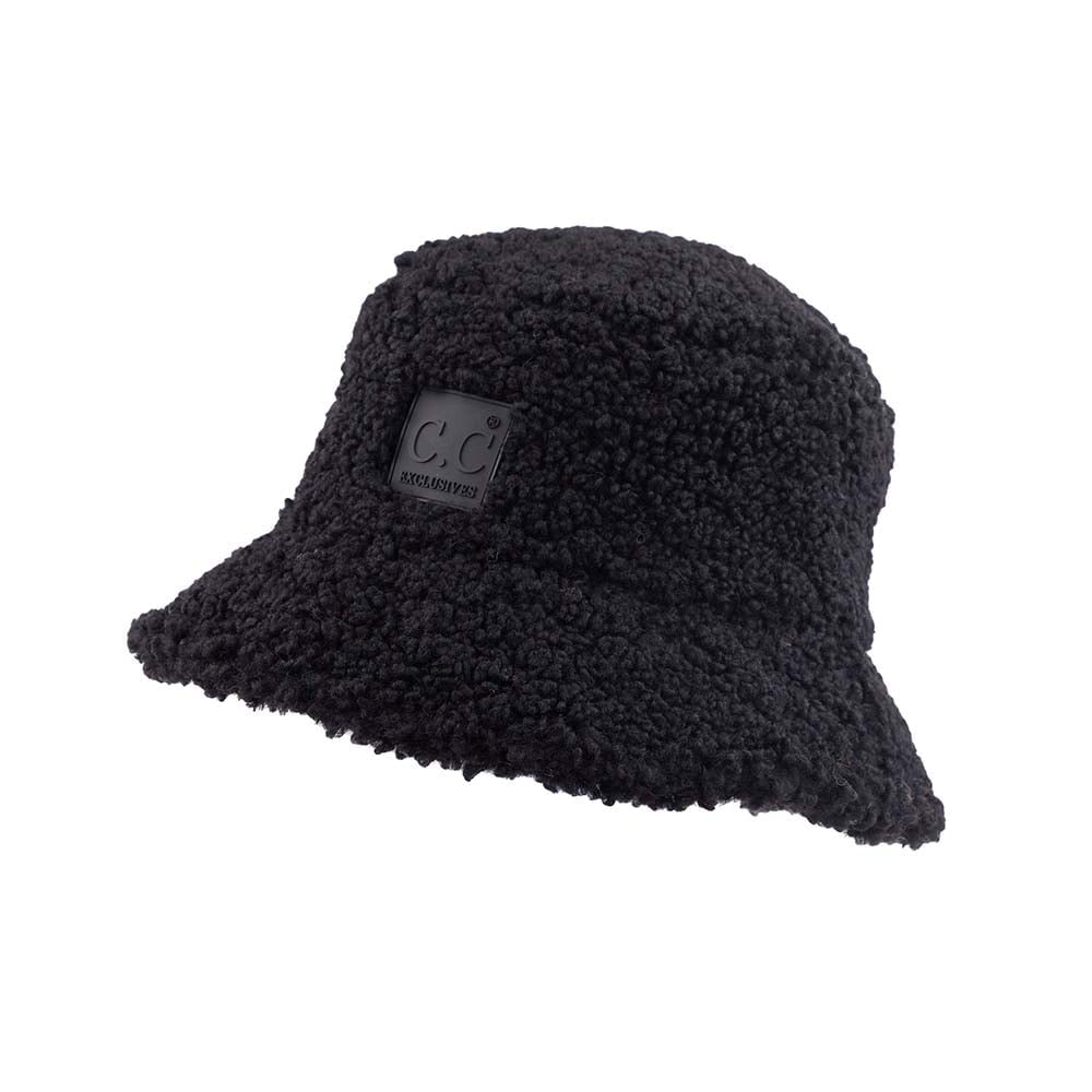 C.C Faux Sherpa Bucket Hat (Black)