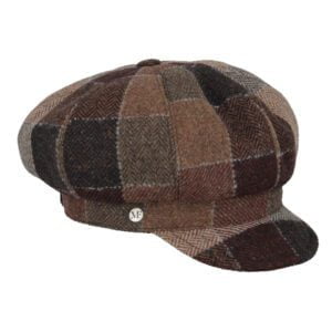 Flechet 2H149 Brown patch 100% wool Cabbie Hat- for women