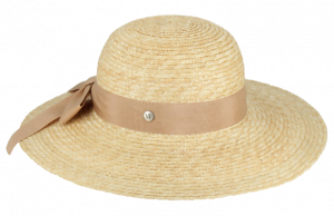 Flechet CEF 3 – natural straw hat; 3.5 inch brim; UPF30+  for Women -natural/taupe