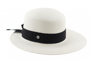 Flechet CEF 33 – 100% Genuine Panama truncated hat; hand woven in Ecuador  for Women -white/black