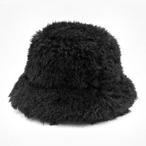C.C Faux fur bucket hat – Black
