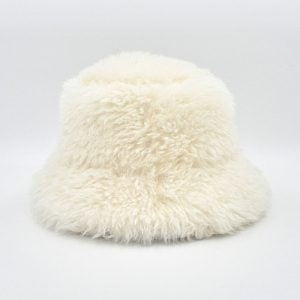 C.C Faux fur bucket hat – White