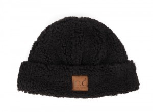 C.C HAT-008 Sherpa Cuff Beanie (Black)
