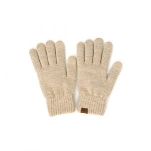 C.C Heather knit gloves – Beige