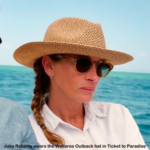Julia Roberts wears the Wallaroo Outback hat in Ticket to Paradise
