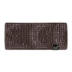 C.C HWC-0044 – Clear Sequin Headwrap (Chocolate)