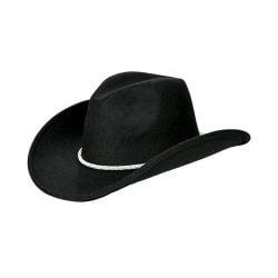 C.C VCC-0067 – Vegan Felt Cowboy Hat with Rhinestone String (Black)