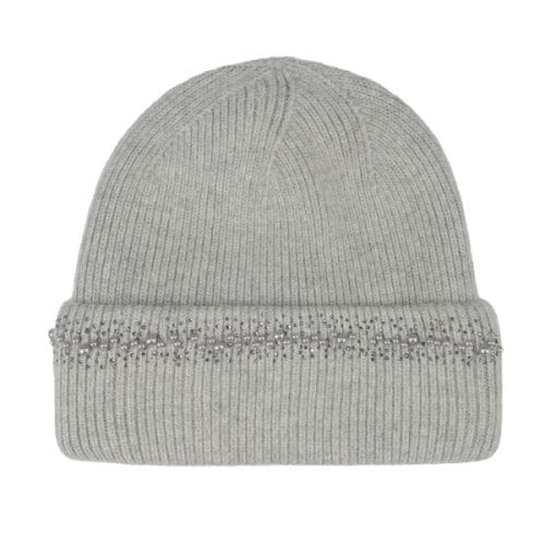 CC HTC-0067 Pearl and Rhinestone Embellished Angora Cuff Beanie