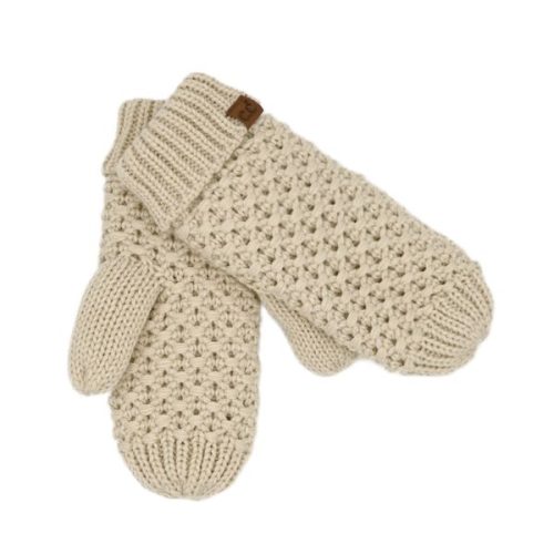 CC MTE-0172 Cross Cell Stitch Knit Mitten, Lined