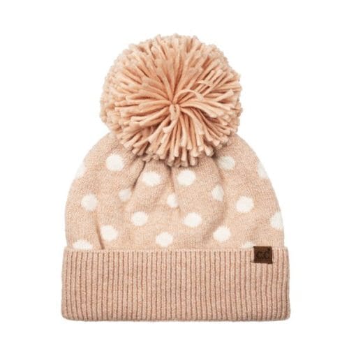 CC HTE-0186POM Polka Dot Pom Beanie