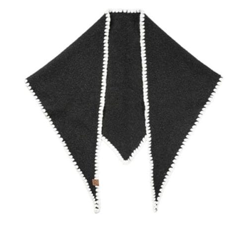 CC SFC-0152 Scallop Edge Triangle Shawl, Head Scarf, Neck Warmer