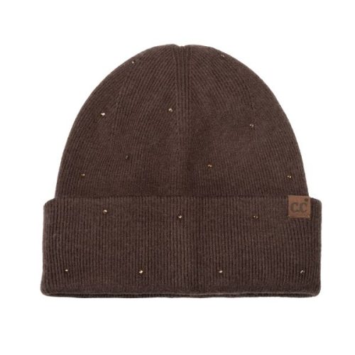 CC Hte-0180 Rhinestone Cuff Beanie